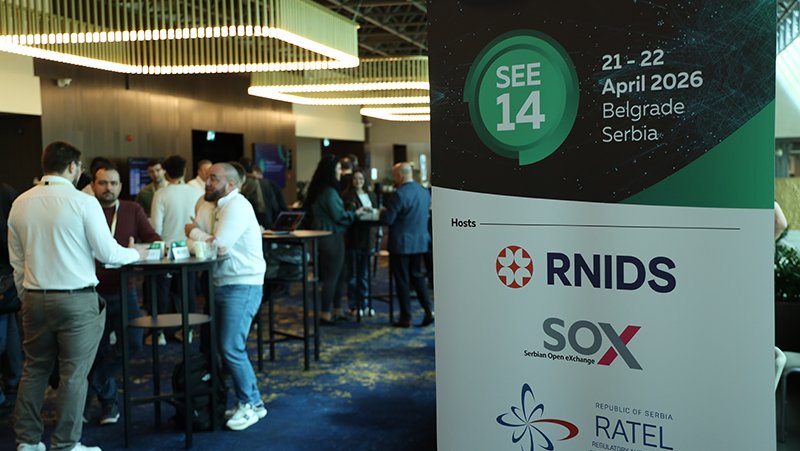 A picture of a banner of the event hosts